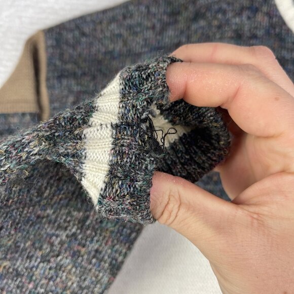 VTG Porto Bello Canada Made Knight Logo grandpa crewneck sweater gray Men Sz M - Picture 8 of 16